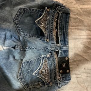 MISS ME lightwash bootcut jeans glitter pockets
